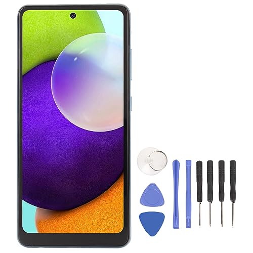 OLED-Bildschirmersatz für Galaxy A52 4G A536 SM A525F SM A525M DS, 6,5-Zoll-Touchscreen-Digitizer-Baugruppe mit Mittlerem Rahmen und Fingerabdrucksensor (Blau) von Garsent