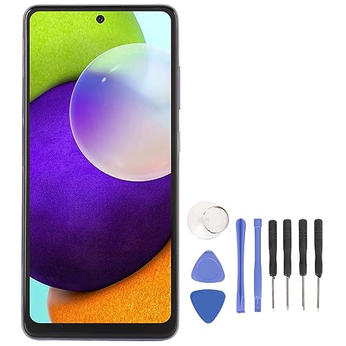 OLED-Bildschirmersatz für Galaxy A52 4G A536 SM A525F SM A525M DS, 6,5-Zoll-Touchscreen-Digitizer-Baugruppe mit Mittlerem Rahmen und Fingerabdrucksensor (Lila) von Garsent