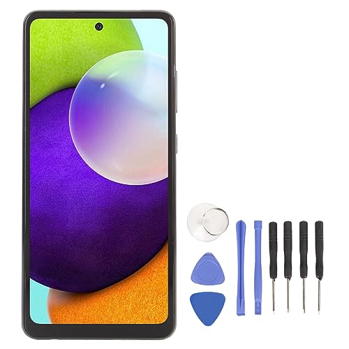 OLED-Bildschirmersatz für Galaxy A52 4G A536 SM A525F SM A525M DS, 6,5-Zoll-Touchscreen-Digitizer-Baugruppe mit Mittlerem Rahmen und Fingerabdrucksensor (Schwarz) von Garsent