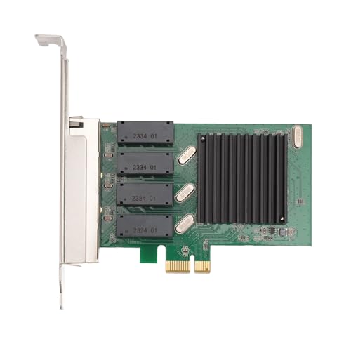 PCIe 1X 1G Netzwerkkarte, 4 Port 10 100 1000 Mbit/s PCIe Express Netzwerkkarte RTL8111H Chip Desktop-PC, Vergoldet, Wärmeableiter, Hohe Geschwindigkeit, Stabile Internetverbindung von Garsent