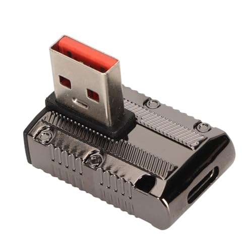 Rechtwinkliger USB-Stecker auf Typ-C-Buchse, USB 3.1 auf Typ-C-Adapter, USB 3.1 Gen 2, 120 W Schnellladung, für Telefone, Tablets, Flash-Laufwerke, Mäuse, Hubs von Garsent