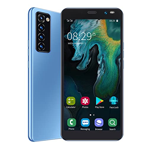 Rino4 Pro 5,45-Zoll-HD-Vollbild-Smartphone, Leistungsstarker Prozessor, Bis zu 128 GB Erweiterbarer Speicher, APP-Gesichtserkennung, Perfektes und Reibungsloses -System (Blue) von Garsent