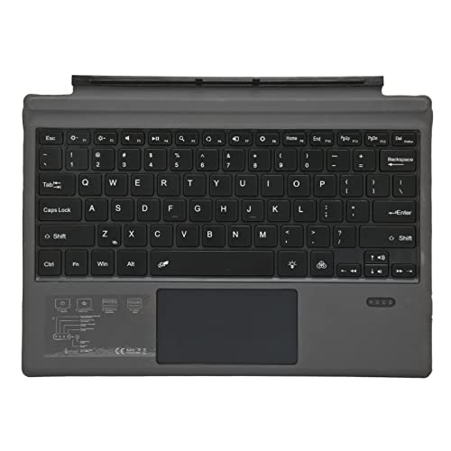 Tastatur für Microsoft Pro3 4 Pro5 Pro6 Pro7 Tablets, Tragbare Drahtlose Bluetooth-Tastatur mit Touchpad, 7-farbige LED-Hintergrund Beleuchtung, 450mAh von Garsent