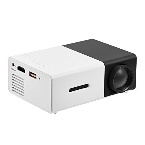 Tragbarer LED Projektor, Full HD Multimedia Beamer Unterstützung AV/USB/HDMI/TF für Home Büro Theater(Weiß und Schwarz) von Garsent