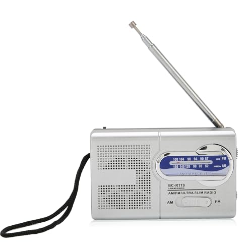 Tragbares AM FM-Radio, Multifunktions-AM FM-Transistorradio mit Integriertem Lautsprecher, Digtail-Radiowecker mit Kopfhöreranschluss, für Zuhause, Ausgehen, Reisen, Unterhaltung, Arbeit, Studium von Garsent