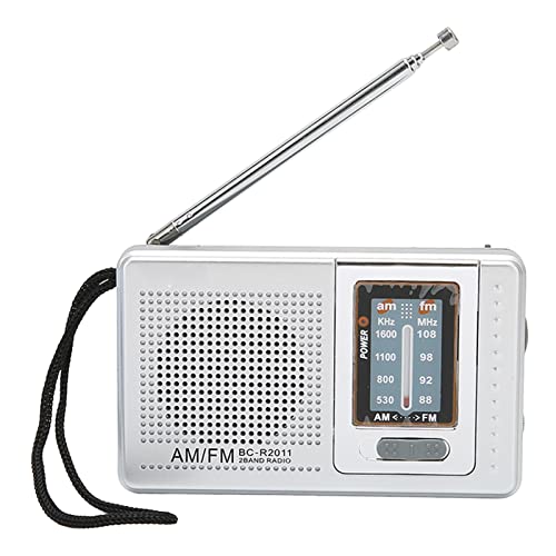 Tragbares AM FM-Radio, Tragbares Taschenradio, Eingebauter Lautsprecher, Digtail-Radiowecker, Batteriebetrieben mit 2 AA-Batterien und Großem Empfangsbereich, für Notfälle Im Innen- und Außenbereich von Garsent