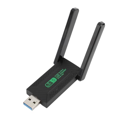 USB-WLAN-Adapter, WiFi6 1200 Mbit/s Hochgeschwindigkeits-WLAN-Dongle, USB 3.0 Dual Band 5,8 G 2,4 G Netzwerkadapter für Desktop-Laptop-PC mit Zwei 5 DBi-Antennen von Garsent