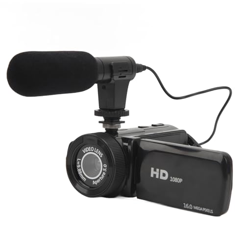 Videokamera-Vlogging-Kamerarecorder, FHD 1080P 16,0 MP, 2,4-Zoll-Bildschirm mit 270-Grad-Drehung, 16-facher Digitalzoom-Camcorder mit Mikrofon von Garsent