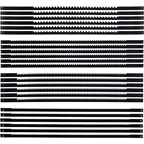 Garta 24 StüCk DekupiersäGe BläTter Scrollen 127 Mm Kohlenstoff Stahl LaubsäGe BläTter mit Kreuz Stift 10/15/18/24 ZäHne Standard Schnitt SäGe BläTter von Garta