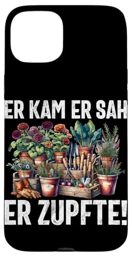 Er Kam Er Sah Er Zupfte Gärtner Pflanzen Bummeln Gärtnern Hülle für iPhone 15 Plus Er Kam Er Sah Er Zupfte Gärtner Pflanzen Bummeln Gärtnern Hülle für iPhone 15 Plus von Garten Florist Pflanzen Gartenbau Hobbygärtner
