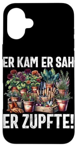 Er Kam Er Sah Er Zupfte Gärtner Pflanzen Bummeln Gärtnern Hülle für iPhone 16 Plus Er Kam Er Sah Er Zupfte Gärtner Pflanzen Bummeln Gärtnern Hülle für iPhone 16 Plus von Garten Florist Pflanzen Gartenbau Hobbygärtner