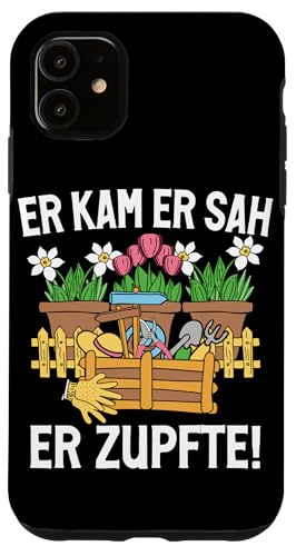 Er Kam Er Sah Er Zupfte Gärtner Pflanzen Gartenarbeit Hülle für iPhone 11 Er Kam Er Sah Er Zupfte Gärtner Pflanzen Gartenarbeit Hülle für iPhone 11 von Garten Florist Pflanzen Gartenbau Hobbygärtner