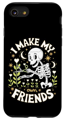 I Make My Own Friends Skelett Pflanze Goth Humor Hülle für iPhone SE (2020) / 7 / 8 von Gartenarbeit Dark Humor Vintage Lustiges Geschenk