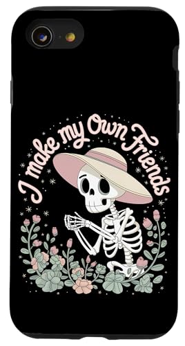 I Make My Own Friends Skelett Pflanze Goth Humor Hülle für iPhone SE (2020) / 7 / 8 von Gartenarbeit Dark Humor Vintage Lustiges Geschenk