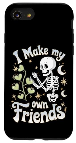 I Make My Own Friends Skelett Pflanze Goth Humor Hülle für iPhone SE (2020) / 7 / 8 von Gartenarbeit Dark Humor Vintage Lustiges Geschenk