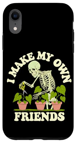 I Make My Own Friends Skelett Pflanze Goth Humor Hülle für iPhone XR I Make My Own Friends Skelett Pflanze Goth Humor Hülle für iPhone XR von Gartenarbeit Dark Humor Vintage Lustiges Geschenk