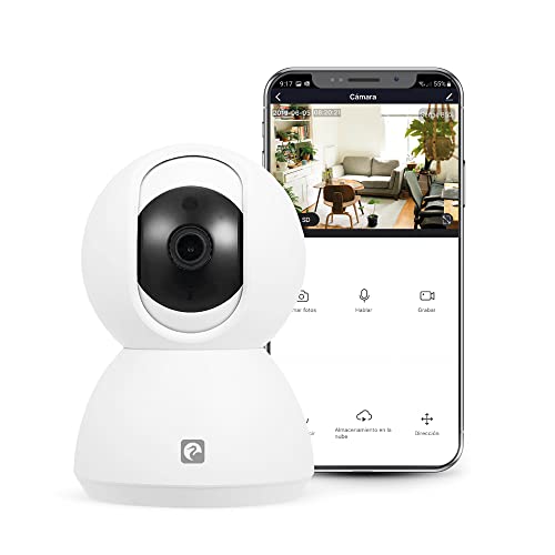 Garza® Smarthome - Wifi 360 IP-Kamera Kompatibel mit Alexa-Geräten mit Display und Google Chromecast 720P HD-Smart-Kamera, eingebautem Mikrofon, Nachtsichtgerät und Bewegungsmelder von Garza