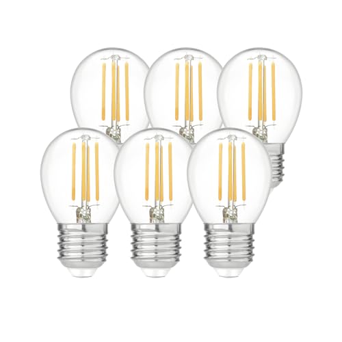 Garza - 6er-Pack LED-Kugelfaden-Glühbirne, E27-Fassung, warmes Licht (2700k), 4W, 470 Lumen, 240° Abstrahlwinkel, CRI 80. von Garza
