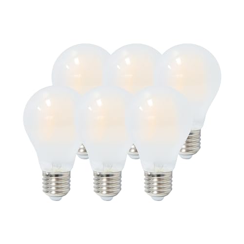 Garza - 6er Pack LED Standard Opal Glühbirne A60, E27 Sockel, warmes Licht (2700k), 8W, 1060 Lumen, 360° Lichtwinkel, CRI 80. von Garza