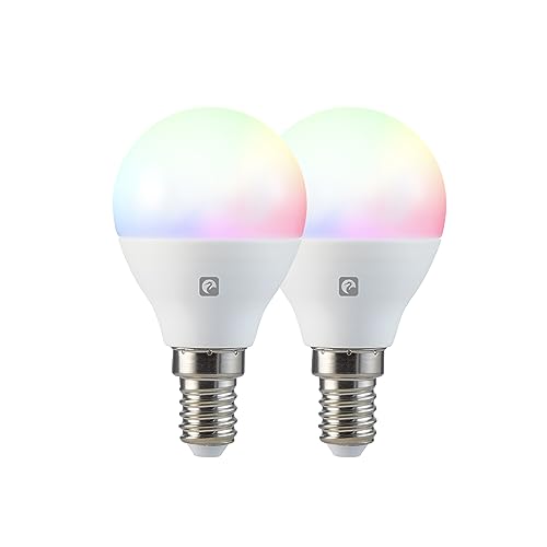 Garza Smart - 2 Pack Wifi Spherical Smart LED Bulb G45 E14 5W (40W Äquivalent) RGB+CCT, dimmbar, programmierbar, Sprach- und App-Steuerung (Alexa/Google Home), Wifi 2,4 GHz von Garza