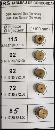 Erdgas Düsen 5x Düsen für Erdgas 20mbar Erdgas Düsen 5x Düsen für Erdgas 20mbar von Gasline