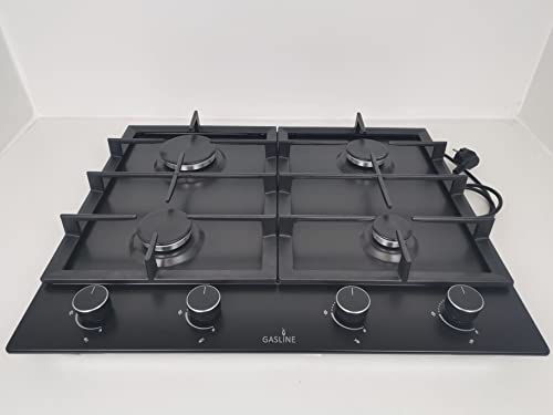 Gasline Einbau Gaskochfeld,4 flammig, Gasherd, GAG60INB Schwarz Matt, Sabaf-Brenner, Erdgas/Propangas, Elektrische 1-Handzündung, Thermoelektrische Zündsicherung Gasline Einbau Gaskochfeld,4 flammig, Gasherd, GAG60INB Schwarz Matt, Sabaf-Brenner, Erdgas/Propangas, Elektrische 1-Handzündung, Thermoelektrische Zündsicherung von Gasline