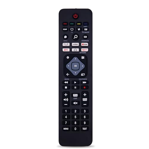 Ersatz-Fernbedienung Philips TV geeignet für Universal-Fernbedienung Philips TV LED LCD – keine Konfiguration erforderlich, Netflix-Tastenkombination im Lieferumfang enthalten Ersatz-Fernbedienung Philips TV geeignet für Universal-Fernbedienung Philips TV LED LCD – keine Konfiguration erforderlich, Netflix-Tastenkombination im Lieferumfang enthalten von Gasper