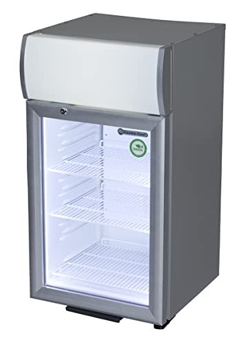 Gastro-Cool Displaykühlschrank, Werbekühlschrank, Glastürkühlschrank, silber-weiß, LED, GCDC50 von Gastro-Cool