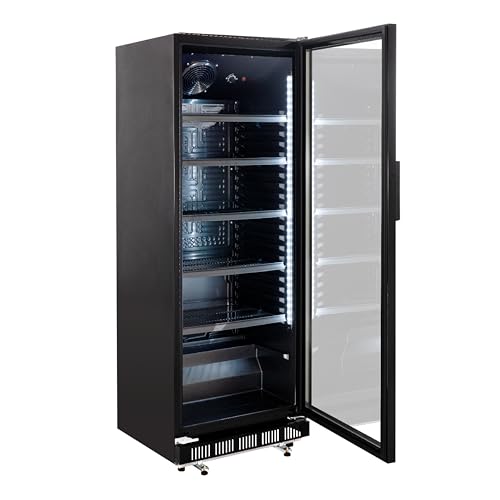 GastroHero Getränkekühlschrank GK-360BB für die Gastronomie, 4 verstellbare Einlegeböden, 360 Liter Kühlraumvolumen, Kühlschrank mit Glastür, Innenbeleuchtung, Abschließbar, Gastronomiebedarf, Schwarz GastroHero Getränkekühlschrank GK-360BB für die Gastronomie, 4 verstellbare Einlegeböden, 360 Liter Kühlraumvolumen, Kühlschrank mit Glastür, Innenbeleuchtung, Abschließbar, Gastronomiebedarf, Schwarz von GastroHero