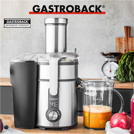 Gastroback Design Digital Langsamer Entsafter 1300 W Schwarz - Edelstahl (40151) von Gastroback