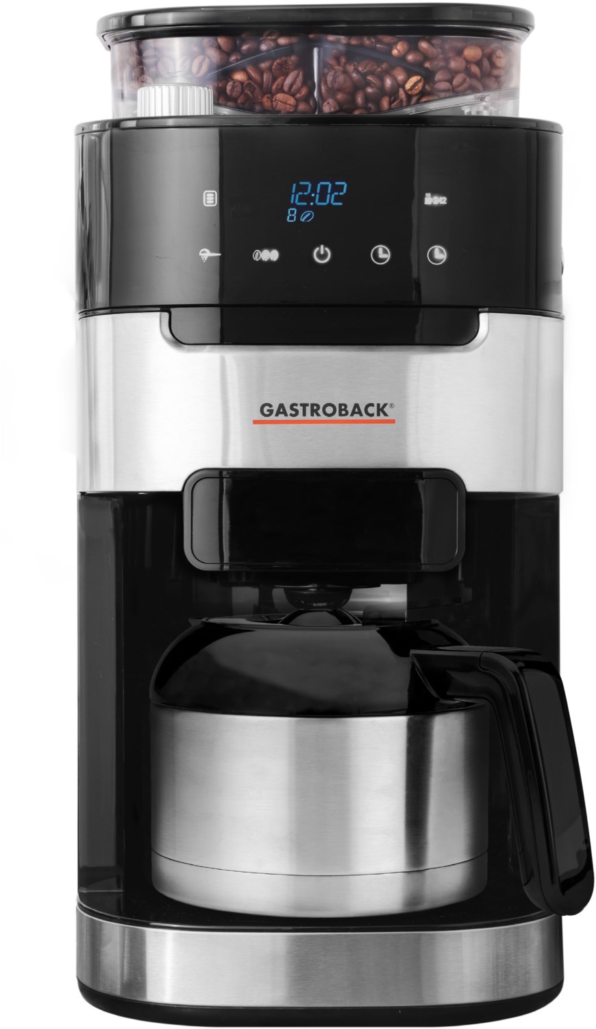 Kaffeemaschine Grind & Brew Pro Kaffeeautomat mit intergrierter Kaffeemühle schwarz/silber Kaffeemaschine Grind & Brew Pro Kaffeeautomat mit intergrierter Kaffeemühle schwarz/silber von Gastroback