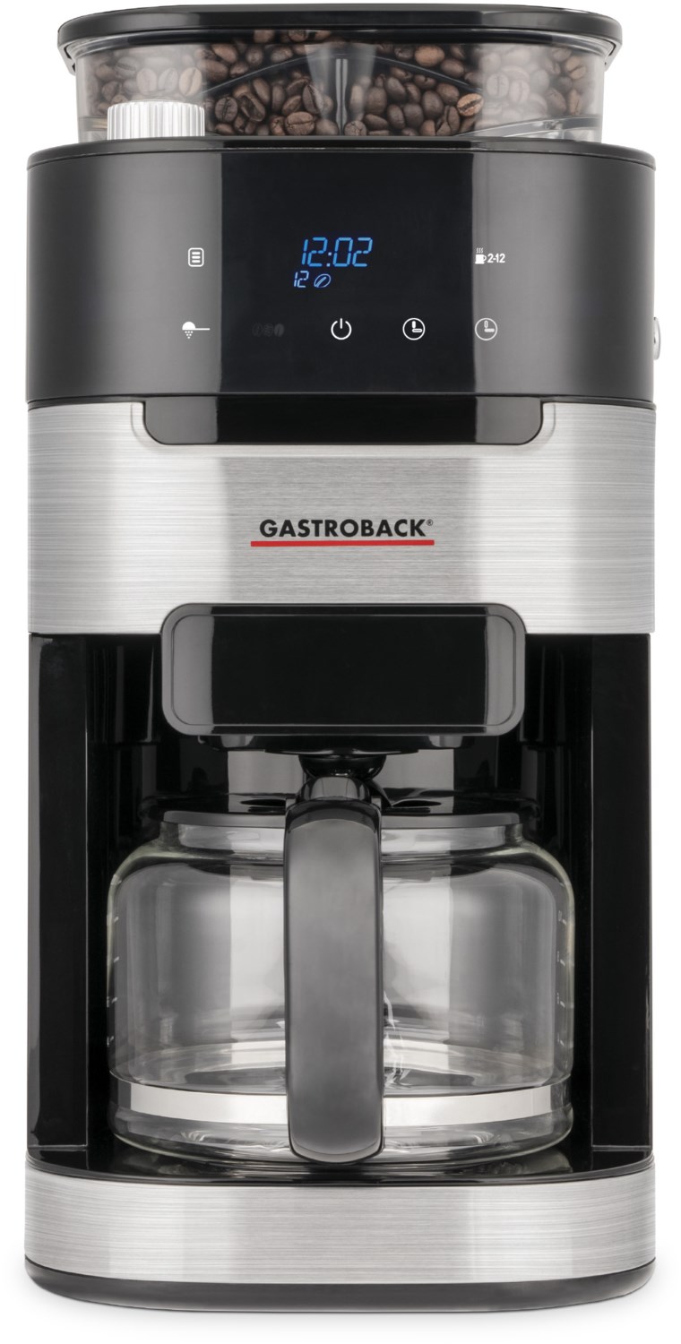 Kaffeemaschine Grind & Brew Pro mit intergrierter Kaffeemühle schwarz/edelstahl von Gastroback
