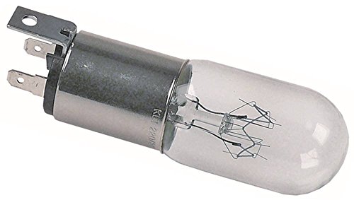 Glühlampe F4,8 220-240V 20W Länge 80mm ø 24mm Anschluss Faston 4,8mm Glühlampe F4,8 220-240V 20W Länge 80mm ø 24mm Anschluss Faston 4,8mm von Gastroteileshop