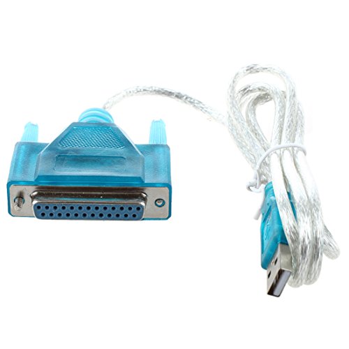 Blaues Adapter-Kabel von USB-Stecker zu Printer DB25 25-poliger paralleler Anschluss von Gaswug