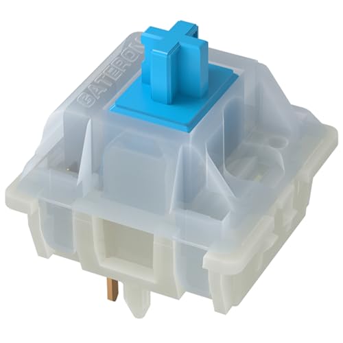 GATERON KS-3X1 milchig blaue Clicky-Tastaturschalter, Vollmilchige Durchgangsloch, LED, 5-polige Tastenschalter, kompatibel mit mechanischen MX-Tastaturen (35 Stück) von Gateron