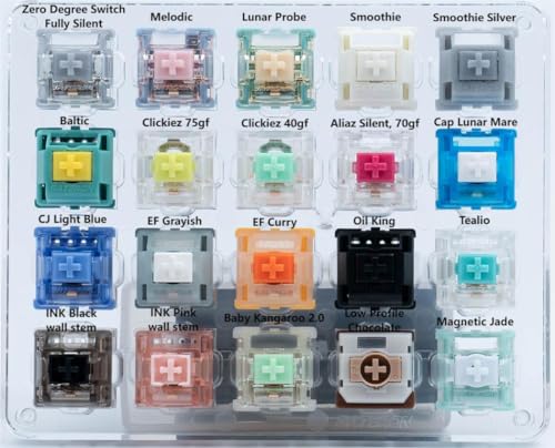 GATERON Tastaturschalter-Tester, milchig-gelb, Pro Azure Dragon V3, Ölkönig, Limbo, Baby, Känguru, Waschbär, Tinte, Wandstielbox, Schwarz / Rosa, für mechanische MX-Tastatur (20) von Gateron