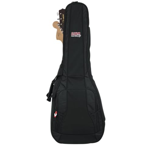 Gator Cases 4G Series Doppel-Gitarren-Gigbag mit verstellbaren Rucksackgurten, schwarz (GB-4G-ACOUELECT) von Gator