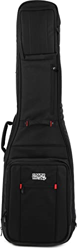 Gator Cases Pro-Go Ultimate Doppel-Gitarren-Gigbag; für 2 Bassgitarren (G-PG BASS 2X), Schwarz von Gator