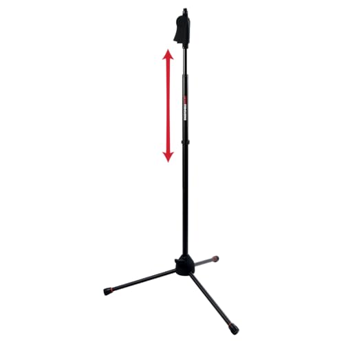 Gator Frameworks Deluxe Stativ-Mikrofonständer mit Kupplungshöhenverstellung, schwarz (GFW-MIC-2100) von Gator