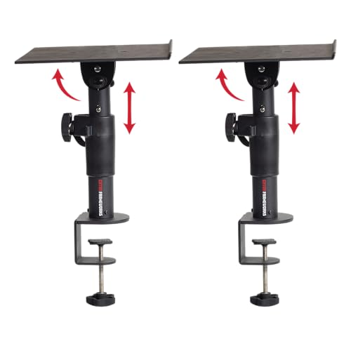 Gator Frameworks Desktop-Klemmständer für Studio-Monitor und Lautsprecher - 2er-Set (GFWSPKSTMNDSKCMP) von Gator