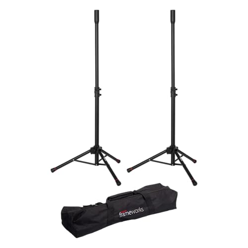 Gator Frameworks Leichtes und kompaktes Mini-Lautsprecherstativ-Set von Gator Frameworks mit Nylon-Tragetasche (GFWSPK0250SET) von Gator Frameworks