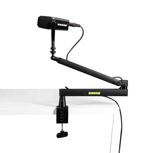 Shure by Gator Premium Low-Profile-Mikrofonständer für den Schreibtisch | voll verstellbar für Podcast, Streaming und Home Office Setups | (SH-BROADCAST2) von Gator