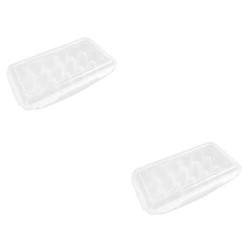2Er-Box aufbwahrungsbox bewahrungsbox küchenorganisation kühlschrankbox Essenstabletts tragbarer Kühlschrank Eier Ei Fall Lebensmittel Container Aufbewahrungskiste Plastik Weiß von Gatuida