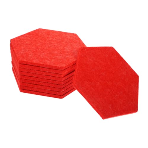 Gatuida 10 Stück Message Board Sechseck Schalldicht Filz Pinnwand Verkaufsstand Erinnerung Sechseckig Notiztafeln Whiteboard Für Die Wand Filzfliesen Für Die Wand Hexagon Gefühlt Rot von Gatuida