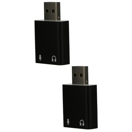 Gatuida 2st USB Externe Soundkarte 3D-Sound Adapter Für Stereo-kopfhörer Tragbarer Ton USB Externe Stereo-soundkarte Mikrofon-Sound USB-Headset-Adapter Aluminiumlegierung Konverter Fenster von Gatuida
