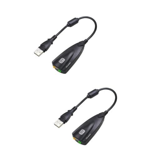 Gatuida 2st USB-soundadapter Plug-and-Play-soundadapter Audio-Adapter Computeradapter USB-Headset-Adapter Kopfhöreradapter Adapter Für Stereo-kopfhörer USB-Adapter Extern 5hv2 Spender von Gatuida
