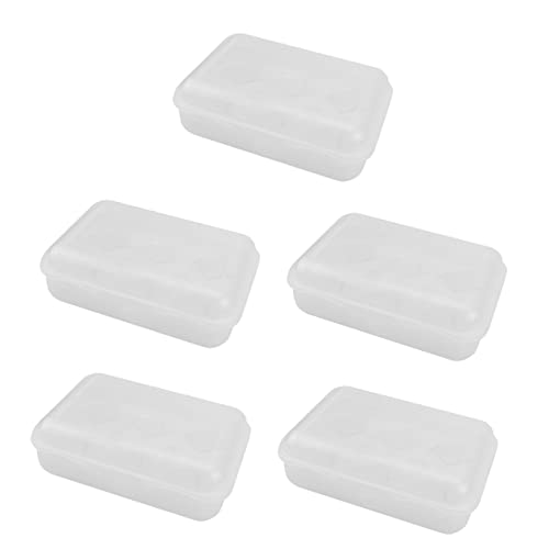 Gatuida 5Er-Box Druckfester Eierkarton klarer Stand tragbarer Kühlschrank Kücheneierablage Desktop-Eierhalter Camping Veranstalter Zubehör Aufbewahrungskiste Eierregal Plastik Weiß von Gatuida