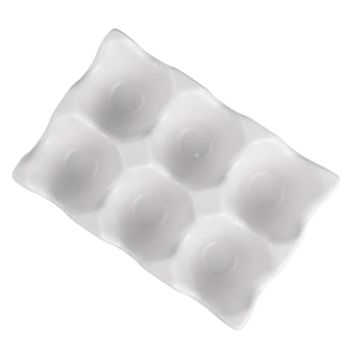 Gatuida 6 Keramik Eierablage aufbewahrungsbox plastik Keramik Eierkarton schublade organizer kühlschrankdeo kühlschranklampe Geschirr Tablett Aufbewahrungskiste Eierschale Eierregal Weiß von Gatuida