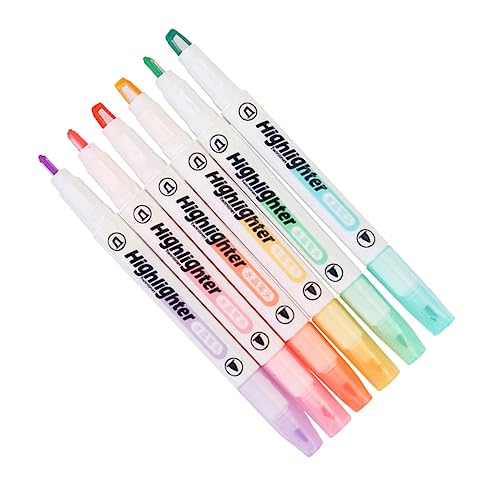 Gatuida 6 Stück Textmarker Tipp Transparent Pastellmarker Milder Farbhighlighter Plastik Colorful von Gatuida
