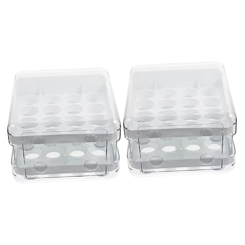 Gatuida Kunststoffbehälter 2 Stück Eier Aufbewahrungsbox Weiße Kunststoff Pp Schublade Eierhalter-Tablett von Gatuida
